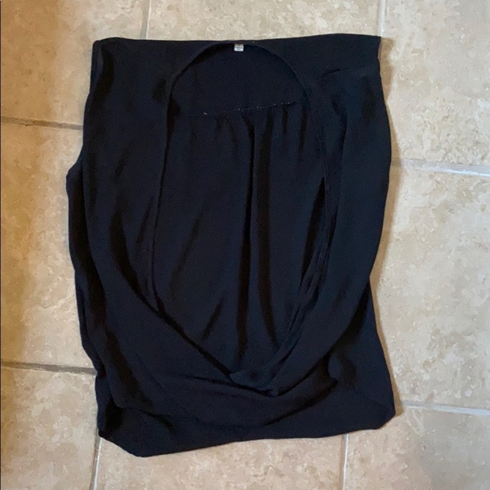 Black open front tank top